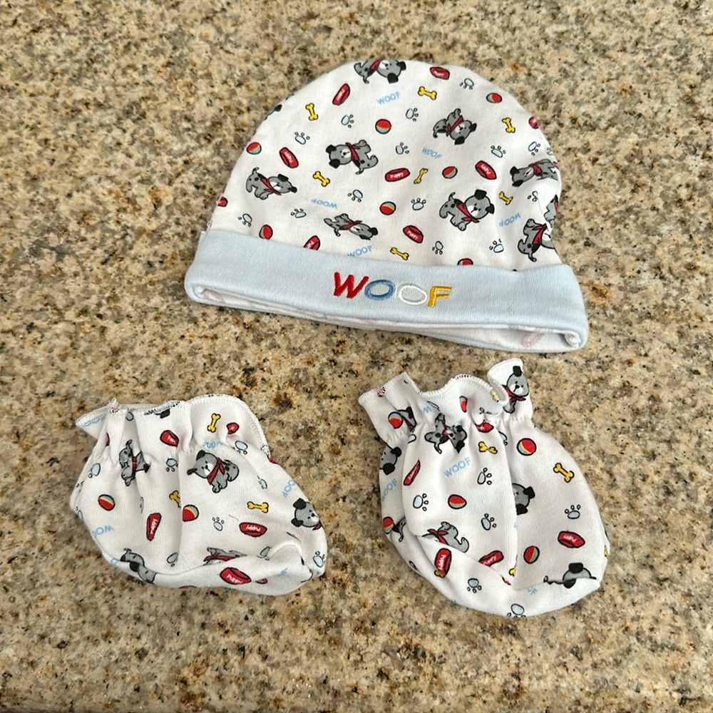 Baby hat printed and shoes